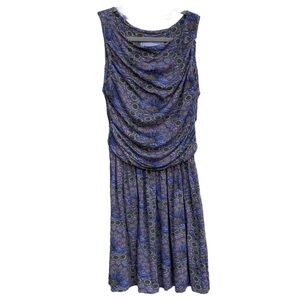 Leota purple Peacock jersey knit Birds and the Bees dress size medium
